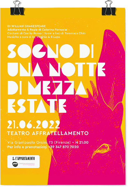 Shakespeare play in italian theater poster-design - A midsummers night dream