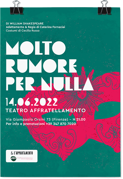 Shakespeare play in italian theater poster-design - Much ado about nothing